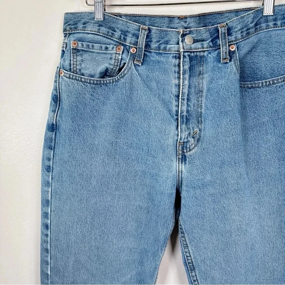 Levis Mens Size 36x30 Light Wash Slim Straight Jeans
